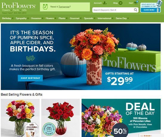 ProFlowers order flowers online